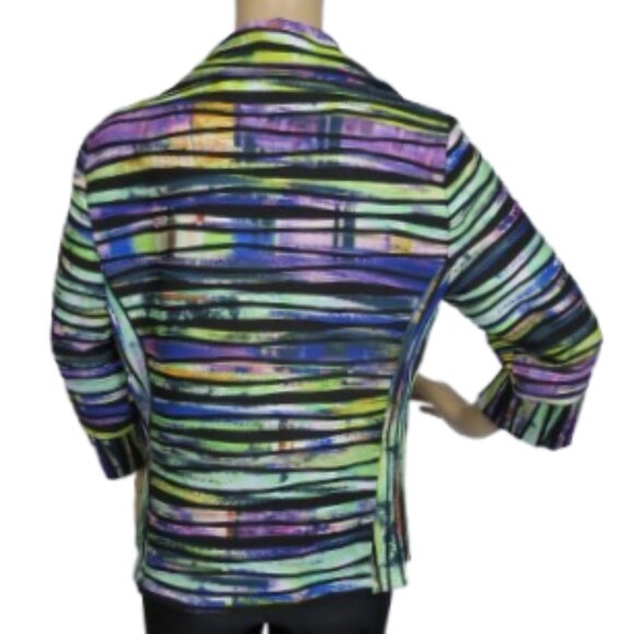 Joseph Ribkoff Colourful Striped Artistic Top - Picture 6 of 7